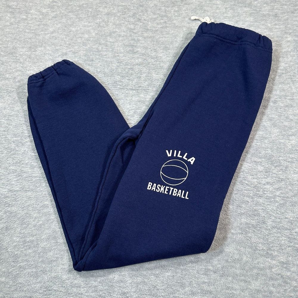 Vintage Russell Pant Mens L Blue Navy Polyester Villa Basketball Jogger Athletic